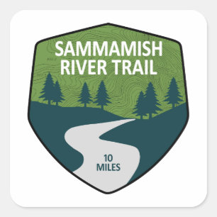 Sammamish River Trail Washington Square Sticker
