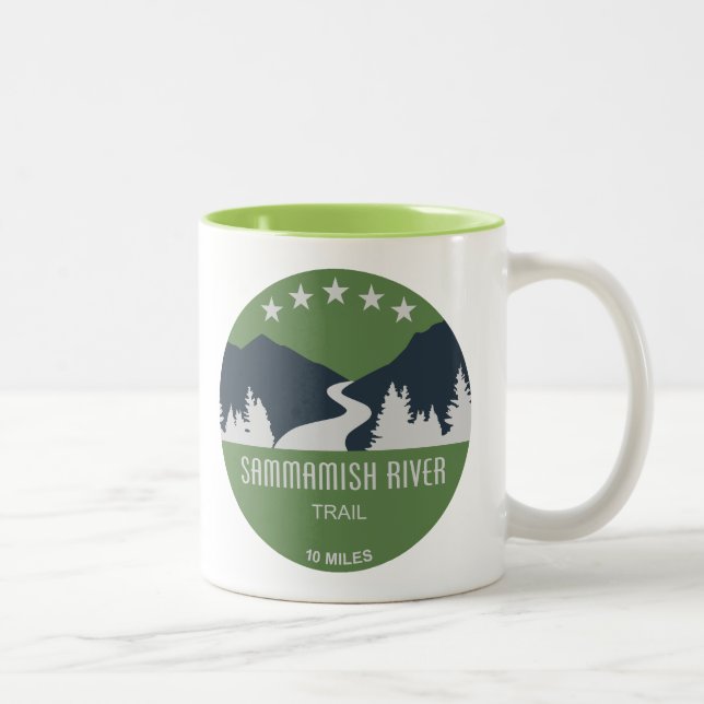 Sammamish River Trail Washington Two-Tone Coffee Mug (Right)