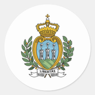Sammarinese Coat of Arms, San Marino Classic Round Sticker