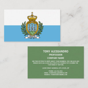 Sammarinese Flag & Coat of Arms, San Marino Business Card