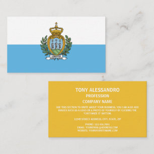 Sammarinese Flag, Flag of San Marino Business Card