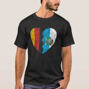 Sammarinese German Flag Heart  Germany San Marino  T-Shirt