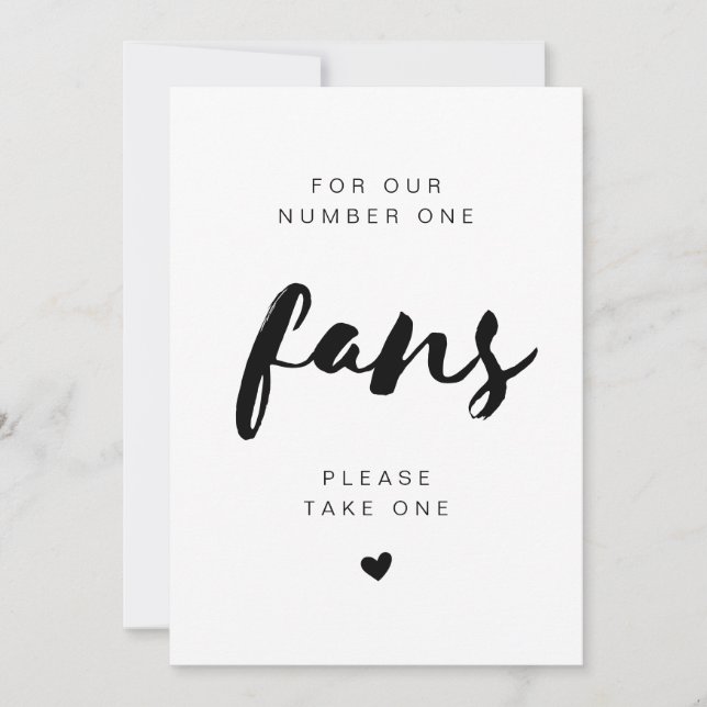 SAMMI Minimal Take A Fan Wedding Sign Invitation (Front)