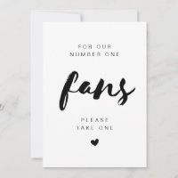 SAMMI Minimal Take A Fan Wedding Sign
