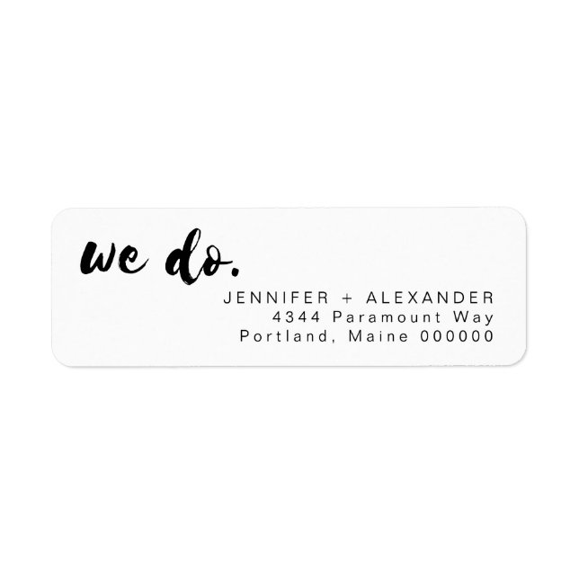 SAMMI Minimal 'We Do' Return Address Labels (Front)