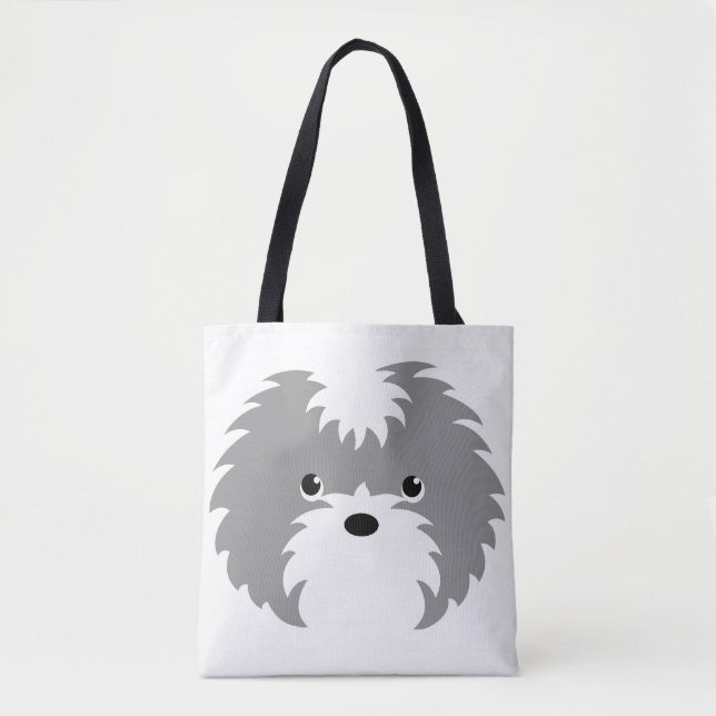 Sammy Dog Tote Bag (Gray) (Front)