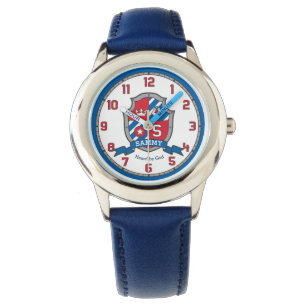 Sammy name meaning letter S crest red blue bird Watch