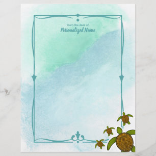 Sammy Sea Turtle Unlined Paper Sheet