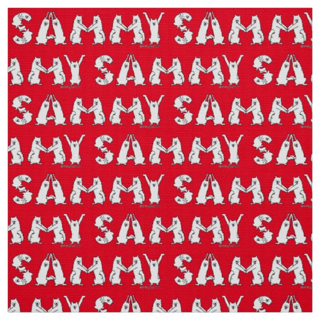 Sammy Spelled in Samoyed Letters Fabric (Swatch)