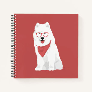 Sammy The Red Bandanna Samoyed Dog Notebook