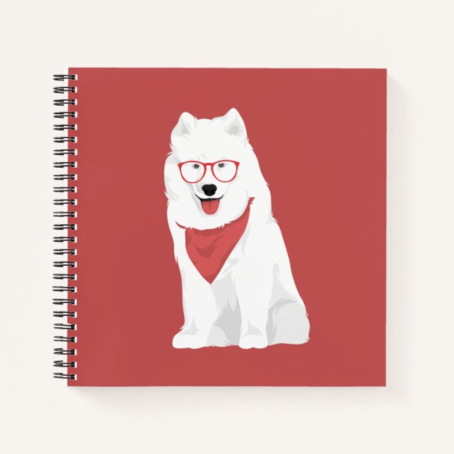 Sammy The Red Bandanna Samoyed Dog Notebook (Front)