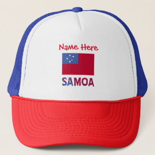 Samoa and Samoan Flag Red Personalisation  Trucker Hat