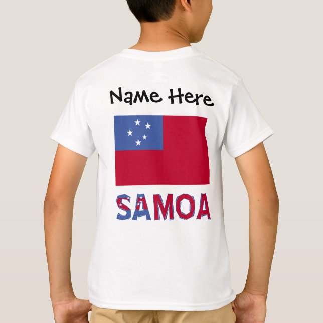 Samoa and Samoan Flag with Your Name T-Shirt (Back)