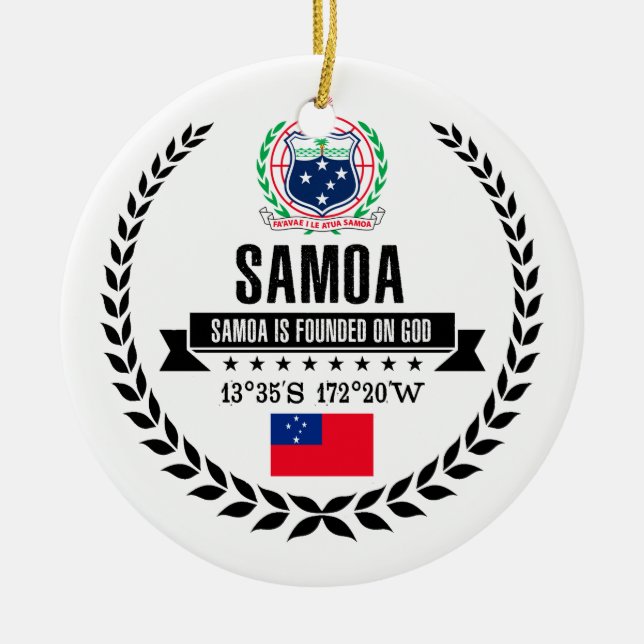 Samoa Ceramic Tree Decoration (Front)