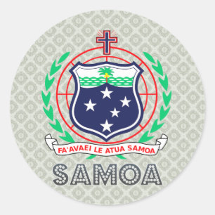 Samoa Coat of Arms Classic Round Sticker
