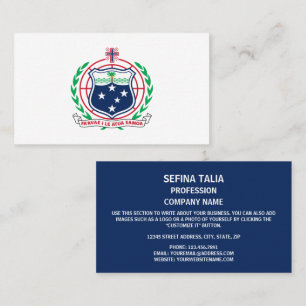 Samoa Coat of Arms, Samoa Business Card