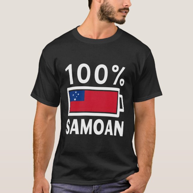 Samoa Flag 100 Samoan Battery Power Tee (Front)