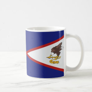 Samoa Flag and American Flag Ceramic Coffee Mug