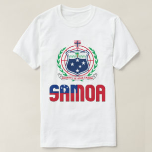 Samoa Flag and Coat Of Arms Patriotic T-Shirt