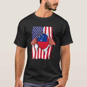 Samoa Flag Blood Inside Me Home Pride Samoan Ameri T-Shirt