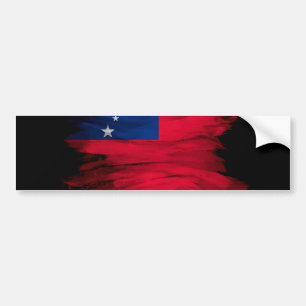 Samoa flag brush stroke, national flag bumper sticker