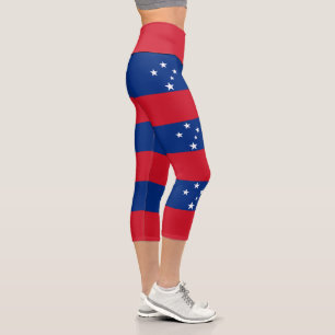 Samoa Flag Capri Leggings