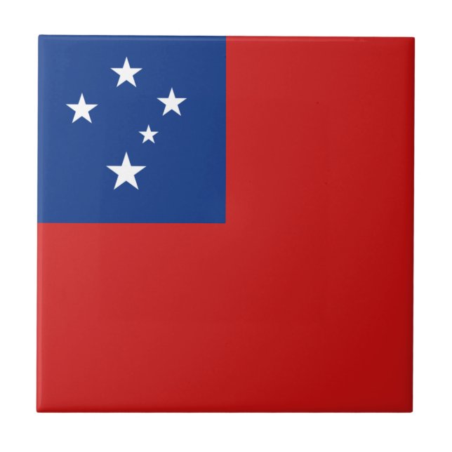 Samoa Flag Ceramic Tile (Front)