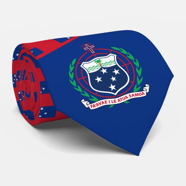 Samoa Flag & Coat of Arms, Samoa Tie (Rolled)