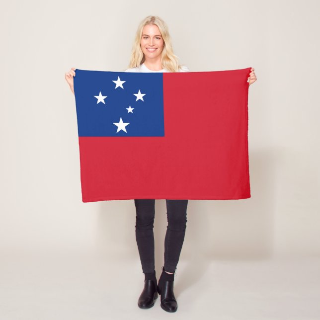 Samoa Flag Fleece Blanket (In Situ)