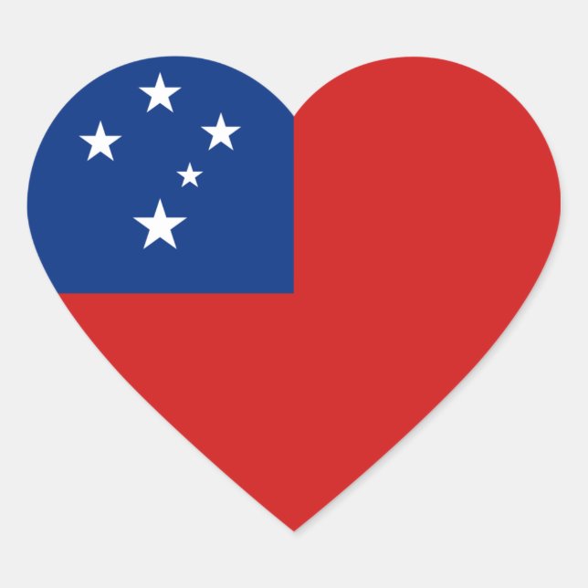 Samoa Flag Heart Sticker (Front)