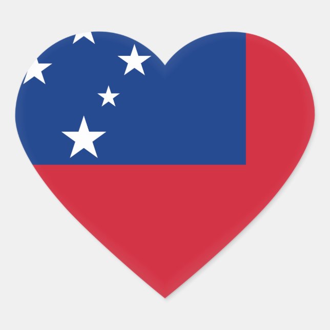 Samoa Flag Heart Sticker (Front)