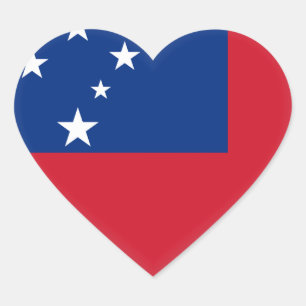 Samoa Flag Heart Sticker