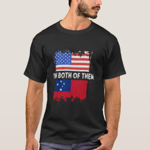 Samoa Flag I'm Both Of Them USA America Samoan Roo T-Shirt