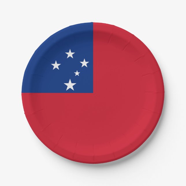Samoa Flag Paper Plate (Front)