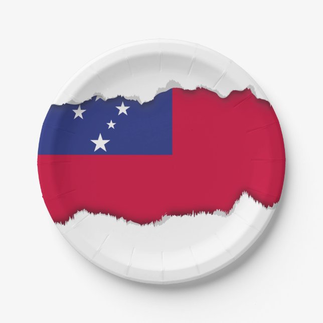 Samoa Flag Paper Plate (Front)
