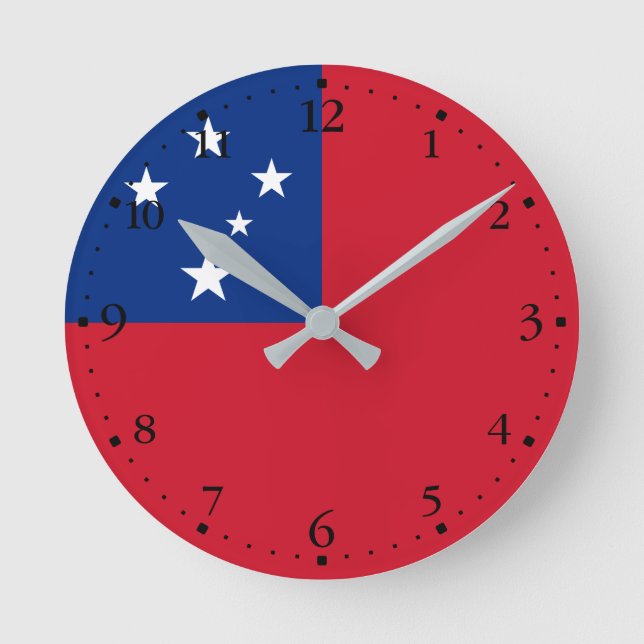 Samoa Flag Round Clock (Front)