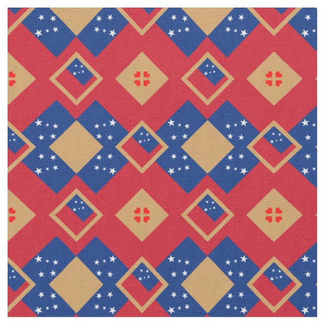 Samoa Flag & Samoa Trendy Fabric fashion (Close Up)