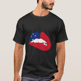 Samoa Lip Samoan Flag Samoan Pride Samoan Roots T-Shirt