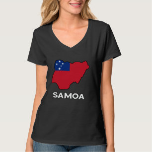 Samoa Map Samoan Roots Samoan Pride Samoan Flag T-Shirt