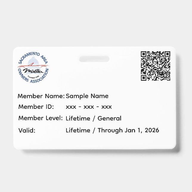 SAMOA Membership Card ID Badge (Front)