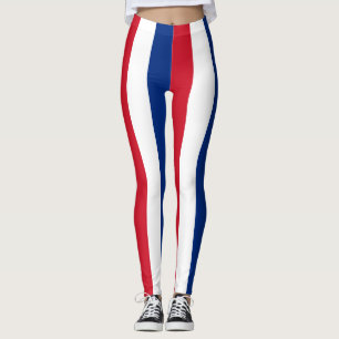 Samoa National Flag Colours Vertical Striped Leggings