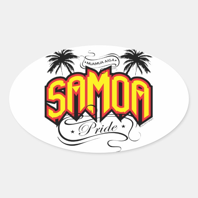 Samoa Pride Oval Sticker (Front)