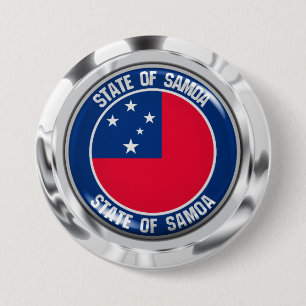 Samoa Round Emblem 7.5 Cm Round Badge