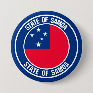 Samoa Round Emblem 7.5 Cm Round Badge
