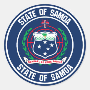 Samoa Round Emblem Classic Round Sticker
