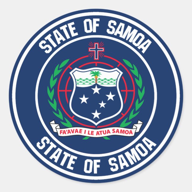 Samoa Round Emblem Classic Round Sticker (Front)