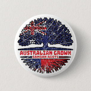 Samoa Samoan Australian Australia Tree Roots Flag 6 Cm Round Badge