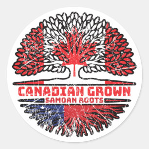 Samoa Samoan Canadian Canada Tree Roots Flag Classic Round Sticker