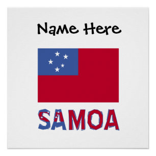 Samoa Samoan Flag Black Personalisation Poster
