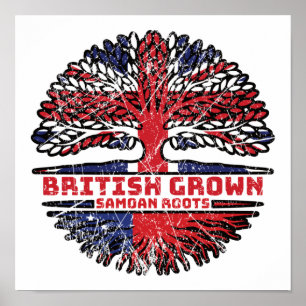 Samoa Samoan Uk United Kingdom British Tree Roots Poster